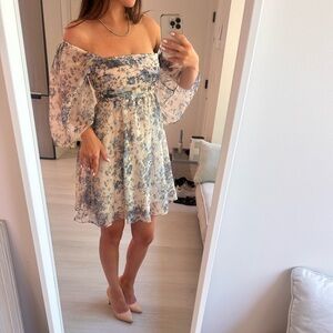 Abercrombie & Fitch Cream Long Sleeve Sundress